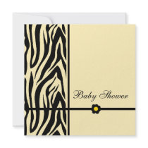 Zebra Yellow-Baby Shower Boy Announcement