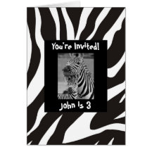 Zebra Zoo Birthday Invitation Cards