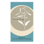 Zen Bamboo Massage Therapy Business Card - Blue