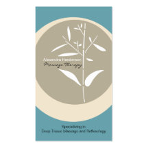 Zen Bamboo Massage Therapy Business Card - Blue