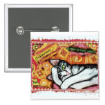 Zen Cat Art Fridge Magnet Pinback Buttons
