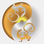 Zen Dragons Round Stickers