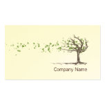 Zen Wind Tree With Leaves Business Card Template