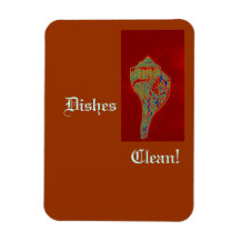Zentangle Shell Dishes Clean Vinyl Magnet