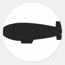 zeppelin airship icon round stickers