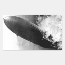 Zeppelin Burning Rectangle Stickers