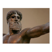 Zeus bronze statue in Athens Greece Post Card