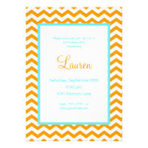 Zig Zag Birthday Party Invitation