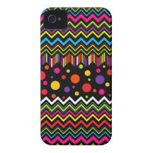 Zig-Zags Stripes & Dots iPhone 4 Cases