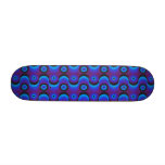 Zigzag curved lines and circles blue purple skate boards