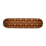 Zigzag curved lines and circles shades of brown skate board deck