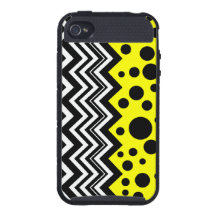 ZigZag Stripes & Dots Cover For iPhone 4