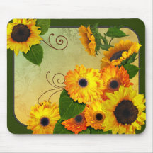 Zinnias and Sunflowers mouse pad