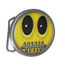 Zip mouth oval belt buckles