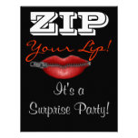 ZIP your lip surprise party invite