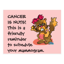 ZMP Cancer is Nuts! Squirrel Mammogram Postcard