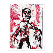Zombie Art Postcard by Jack Larson