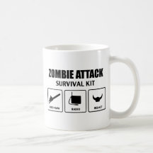 zombie attack survival kit coffee mug