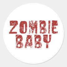 zombie baby round stickers