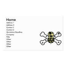 zombie bee zombee and crossbones business card template