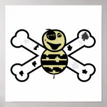 zombie bee zombee and crossbones print