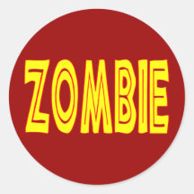 Zombie Bold Round Stickers