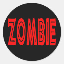 Zombie Bold Round Stickers