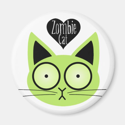 Zombie Cat Fridge Magnet