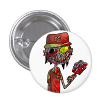 Zombie Fast-Food Worker Pinback Buttons