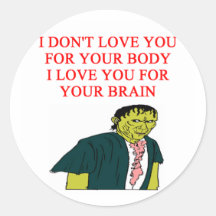 ZOMBIE geek nerd Round Stickers