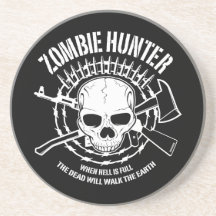 zombie hunter undead living dead drink coasters