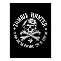 zombie hunter undead living dead postcards