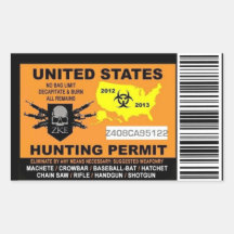 Zombie Hunting Permit Sticker