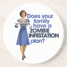 Zombie Infestation Plan Beverage Coasters