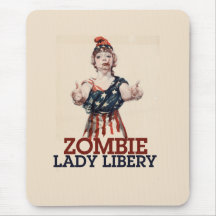 Zombie Lady Liberty Mouse Mats