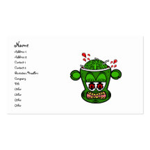 Zombie monkey in green business card templates