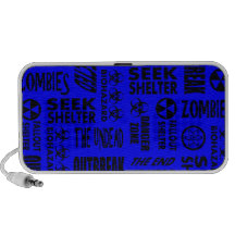 Zombie, Outbreak, Undead, Biohazard Black & Blue Mini Speakers