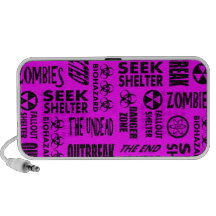 Zombie, Outbreak, Undead, Biohazard Black, Fuchsia Speaker System