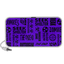 Zombie, Outbreak, Undead, Biohazard Black & Indigo Laptop Speakers