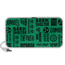 Zombie, Outbreak, Undead, Biohazard Black & Jade Portable Speaker