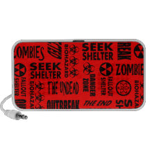 Zombie, Outbreak, Undead, Biohazard Black & Red iPhone Speakers