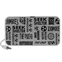 Zombie, Outbreak, Undead, Biohazard Black & Silver Mp3 Speakers