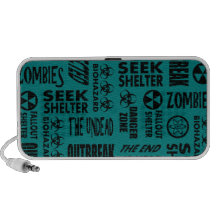 Zombie, Outbreak, Undead, Biohazard Black & Teal Mp3 Speaker