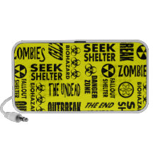 Zombie, Outbreak, Undead, Biohazard Black & Yellow Mini Speaker