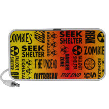 Zombie, Outbreak, Undead, Biohazard Red & Yellow Laptop Speakers
