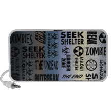 Zombie Outbreak, Undead, Black & Metallic Gradient Portable Speakers