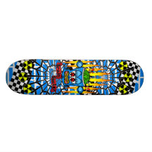 Zombie skateboard on spider webs
