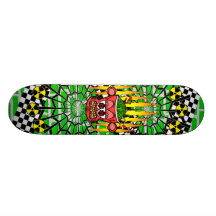 Zombie skateboard on spider webs