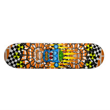 Zombie skateboard on spider webs