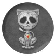 Zombie Sugar Kitten, dark Party Plates
